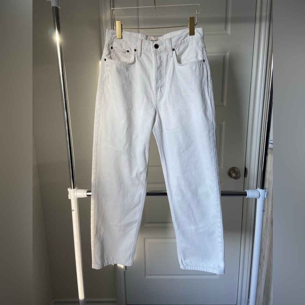 Etica Men's White Straight Jeans